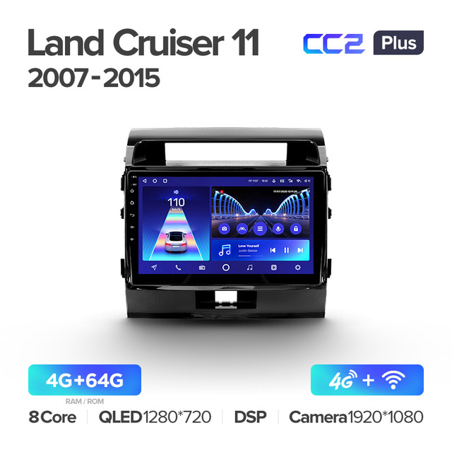 Штатная магнитола Teyes CC2PLUS для Toyota Land Cruiser 200 2007-2015 на Android 10