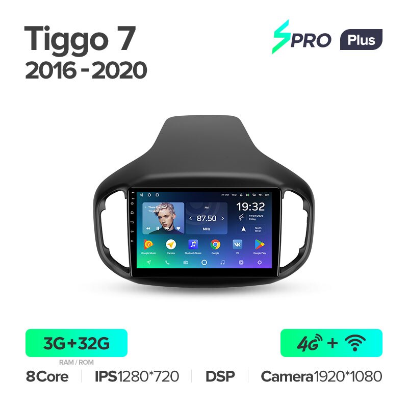 Штатная магнитола Teyes SPRO+ для Chery Tiggo 7 2016 - 2020 на Android 10