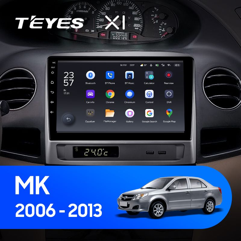 Штатная магнитола Teyes X1 для Geely MK 1 2006 - 2013 на Android 10