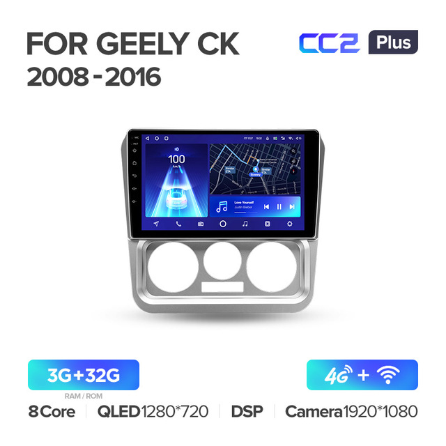 Штатная магнитола Teyes CC2PLUS для Geely CK 2008 - 2016 на Android 10