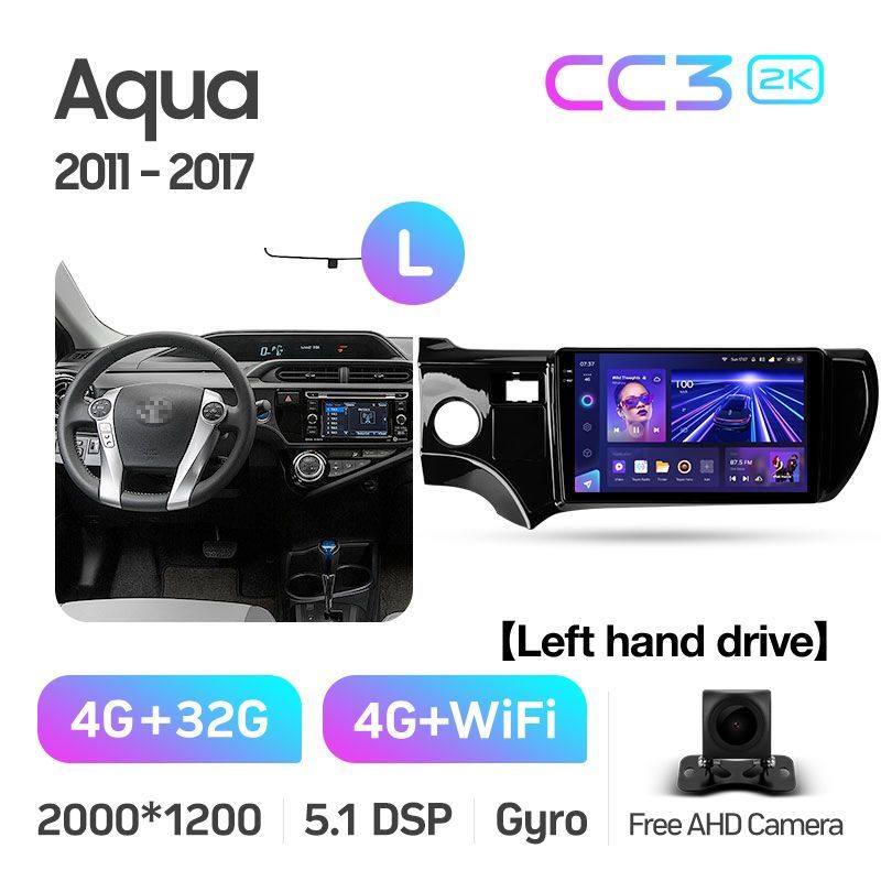 Штатная магнитола Teyes CC3 2K для Toyota Aqua 2011-2017 на Android 10