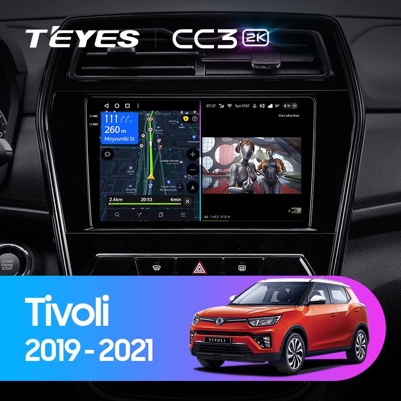 Штатная магнитола Teyes CC3 2K для SsangYong Tivoli 2019-2021 на Android 10