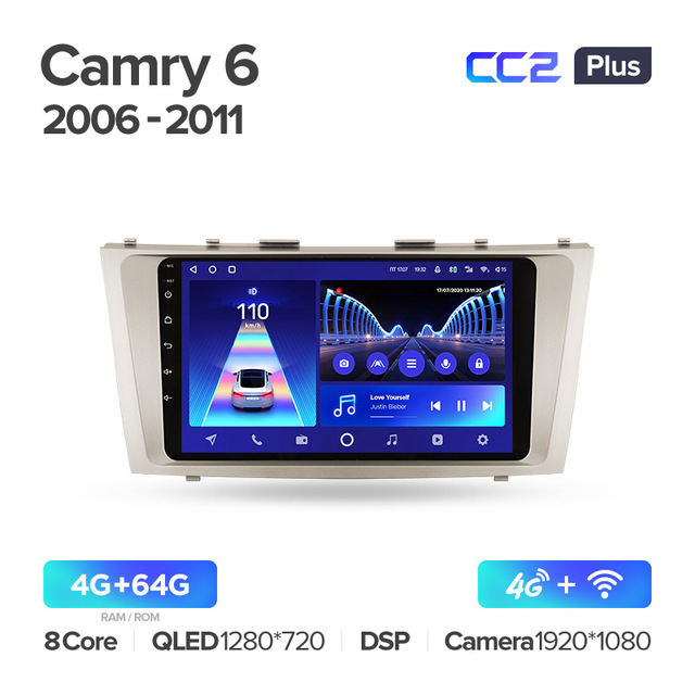 Штатная магнитола Teyes CC2PLUS для Toyota Camry 6 XV40 XV50 2006 - 2011 на Android 10