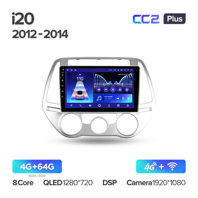 Штатная магнитола Teyes CC2PLUS для Hyundai i20 PB 2012-2014 на Android 10