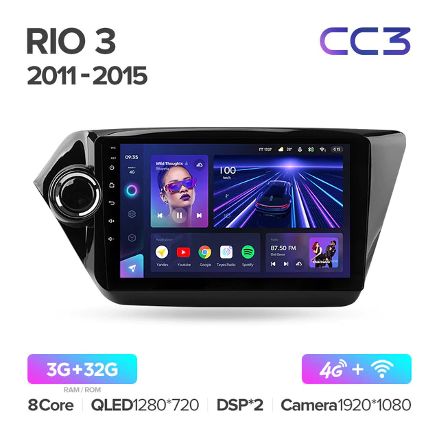 Штатная магнитола Teyes CC3 для KIA Rio 3 2011-2015 на Android 10